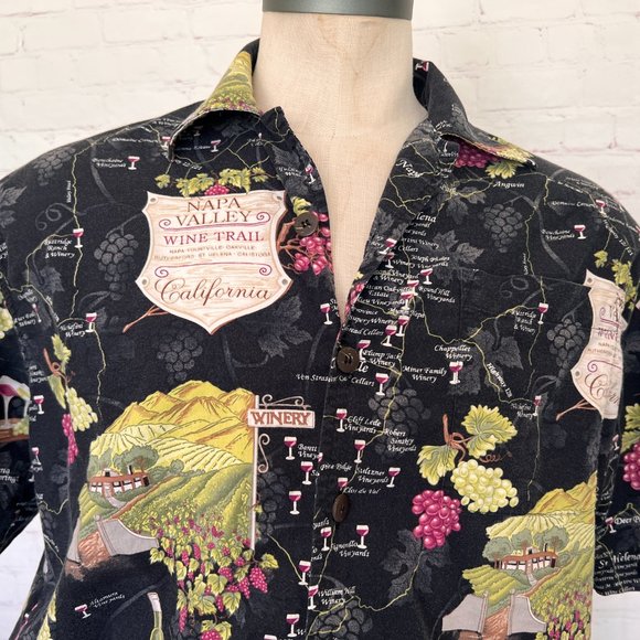 Napa Valley Wine Trail - Mens Shirt - David Carey Originals - Size Large - Picture 2 of 9